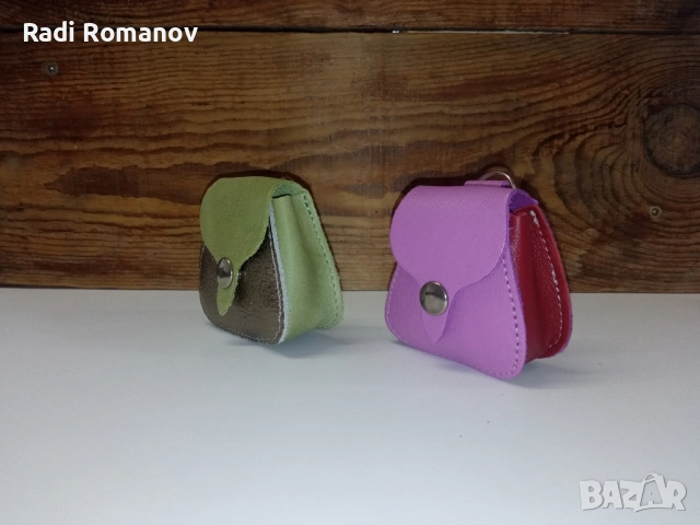 Чифт компактни кожени портмонета, кожен ключодържател, детско портмоне , снимка 2 - Портфейли, портмонета - 51929343