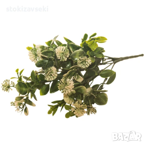 Изкуствена зелена клонка, 2 цвята, 35 см, снимка 1