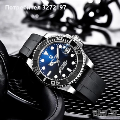 PAGANI DESIGN автоматичен часовник SEIKO NH35,сапфир, неръждаема стомана, водоустойчив,дата,безел, снимка 2 - Мъжки - 51773708