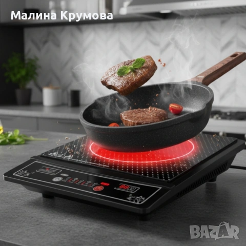 Индукционен котлон Cheffinger - 2000W, с дигитален дисплей, таймер и защита от прегряване, снимка 2 - Котлони - 53175063