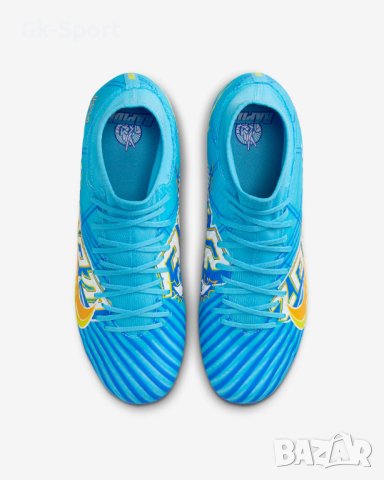 Футболни обувки NIKE ZOOM MERCURIAL SUPERFLY 9 ACADEMY KM BALTIC BLUE/WHITE размер 45, снимка 4 - Футбол - 43218124