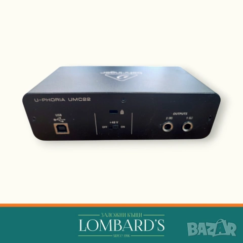 Behringer UMC22 U-Phoria SET USB аудио интерфейс, N: 106679, снимка 3 - Друга електроника - 53383016