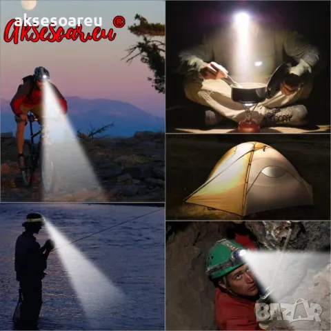Висококачествен Мощен LED челник Акумулаторен телескопичен фар водоустойчив работен фенер за глава, снимка 6 - Лед осветление - 48100738