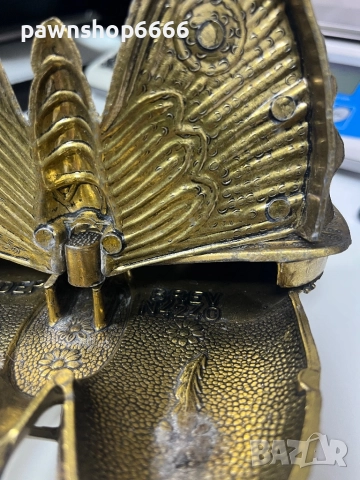 Винтидж месингова кутия за дрънкулки с пеперуда MOD-DEP BREV N4240, произведена в Италия, снимка 7 - Колекции - 51971883