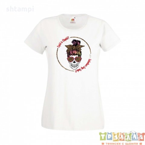 Дамска тениска Свети Валентин Valentines Day Skull Valentine's 10, снимка 5 - Тениски - 35621601