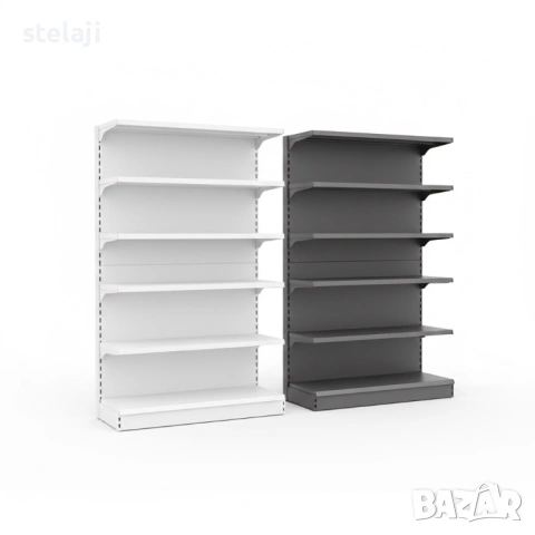 НОВ Бял стелаж за магазин (120кг на рафт) – 180/66,5 см 