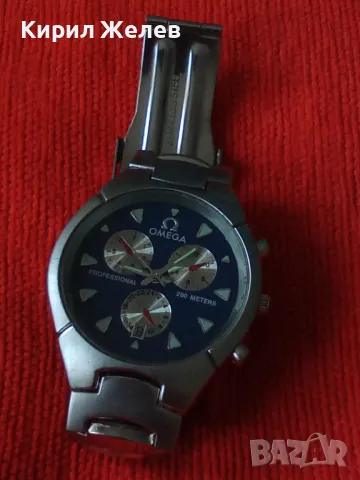 OMEGA PROFESSIONAL 200 METERS СТИЛЕН КВАРЦОВ ЧАСОВНИК КРАСИВА РЕПЛИКА на ОМЕГА с ВЕРИЖКА 37142, снимка 17 - Мъжки - 40443777