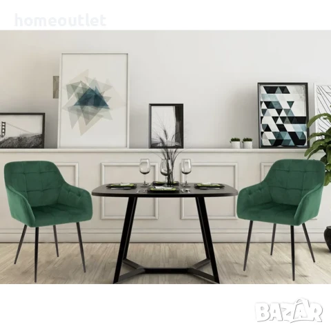 ПРЕОЦЕНЕНИ Трапезни столове, комплект от 2бр D068-FUTURE AS-LEIPZIG-GREEN-2PCS