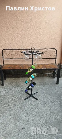 Стойка за вино-стойка за чаши от ковано желязо-заведение, механа, дома 