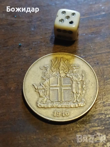 2 Крони .1946г. Исландия., снимка 3 - Нумизматика и бонистика - 51087225