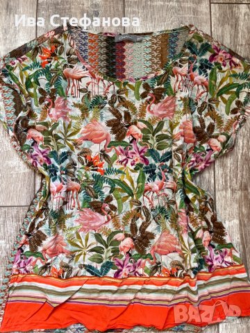 Уникална блуза тропик розаво фламинго 2XL , снимка 1 - Тениски - 37826946