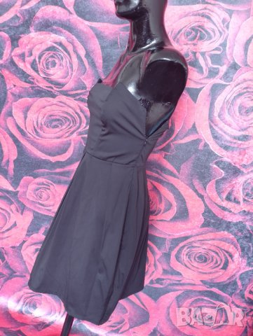 Черна елегантна рокля бюстие под до коляното тип балон С, снимка 5 - Рокли - 36763716