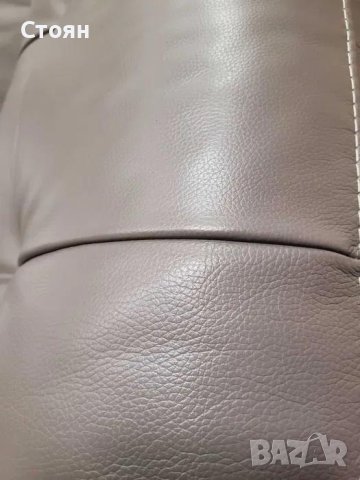 Сив кожен диван тройка - естествена кожа, снимка 12 - Дивани и мека мебел - 43429071