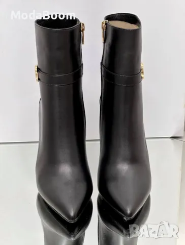 Chanel|Дамски черни ботуши на ток , снимка 2 - Дамски ботуши - 47519874
