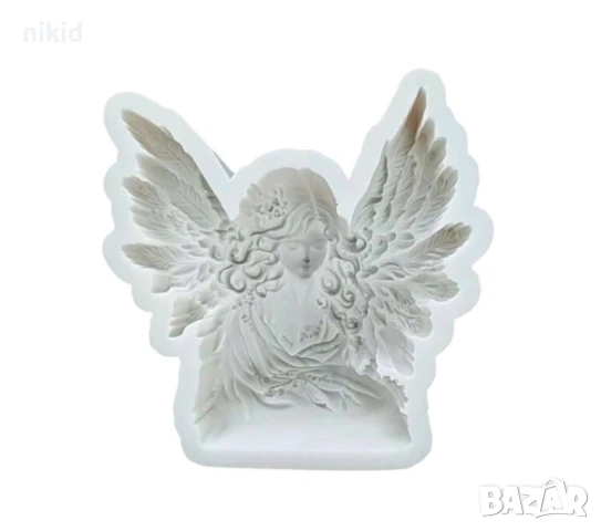 Момиче Ангел със широко отворени крила силиконов молд форма фондан шоколад гипс декор, снимка 4 - Форми - 50704533
