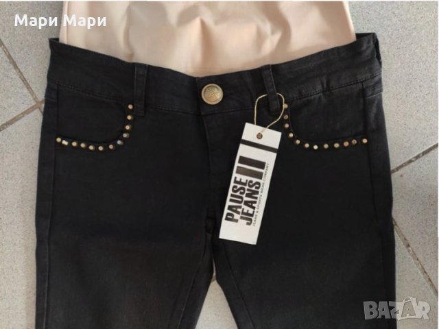 Pause Jeans черни дънки с капси, снимка 2 - Дънки - 28434755