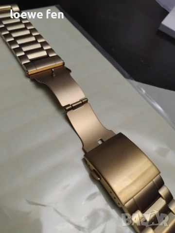 Верижка за часовник масивна плътна неръждаема стомана златиста златна позлатена gold!, снимка 5 - Каишки за часовници - 50741780