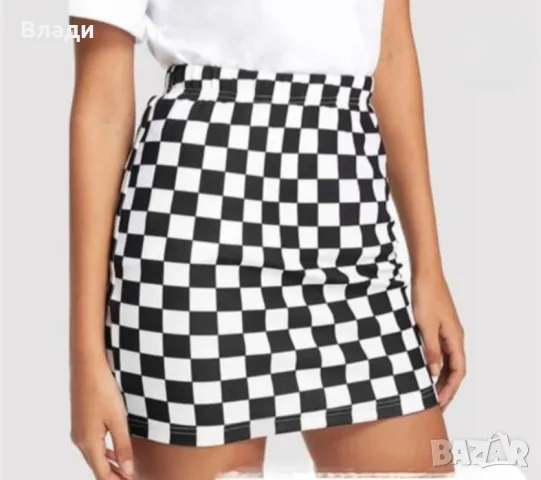 Мини пола Rally print висока талия