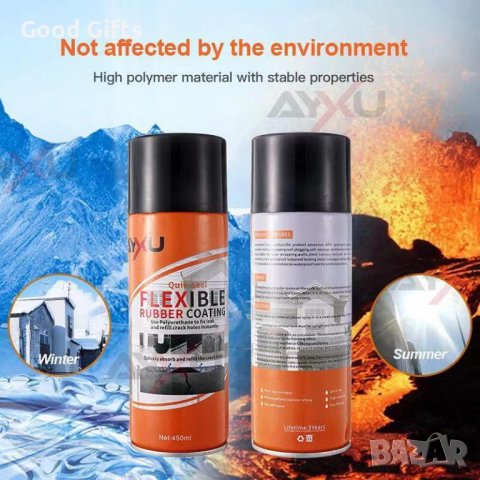 ВОДОЗАЩИТЕН СПРЕЙ ЗА ФУГИ И РЕМОНТИ Flexible Rubber SPRAY, 700 ML, снимка 1 - Препарати за почистване - 38096494