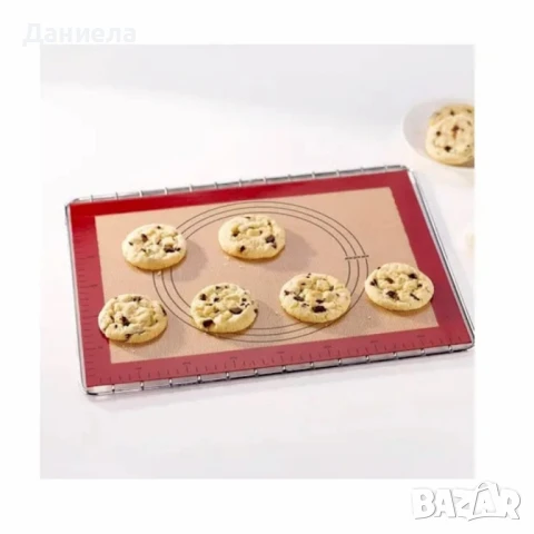 Подложка за месене и точене силиконова NoStik 38.5x58.5см., Червена граница/кафяв интериор, в кутия, снимка 3 - Форми - 50446204