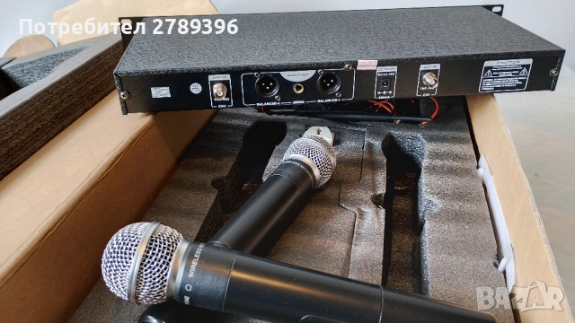 UHF, двойна, безжична, микрофонна система с приемник за вграждане в рак, снимка 5 - Аудиосистеми - 53483501