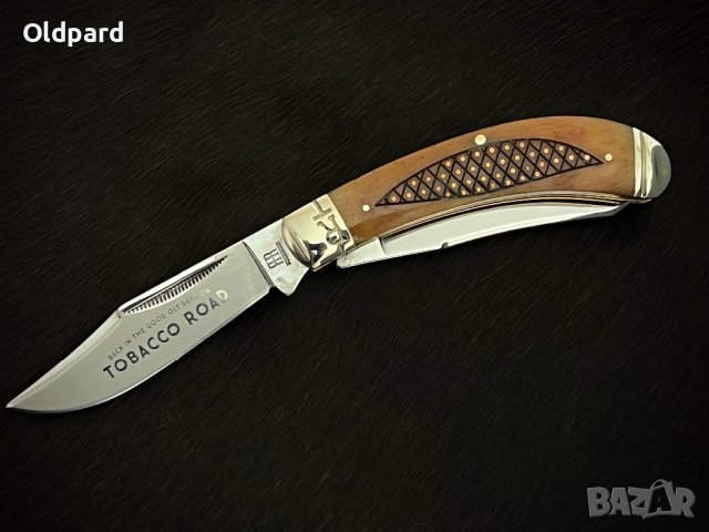 Колекционерски джобен сгъваем нож с два остриета RR Tobacco Road Bow Trapper. (RR1892), снимка 1 - Ножове - 43376800