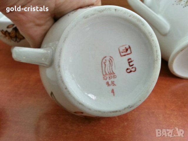 руски  порцелан чайник  захарница латиера , снимка 10 - Антикварни и старинни предмети - 27021724