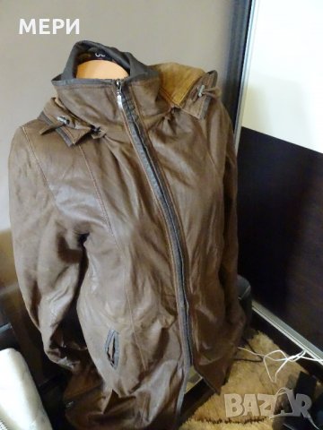 ЕСТЕСТВЕН ВЕЛУР ДАМСКО КОЖЕНО ЯКЕ DENICOLA, снимка 5 - Якета - 31972829