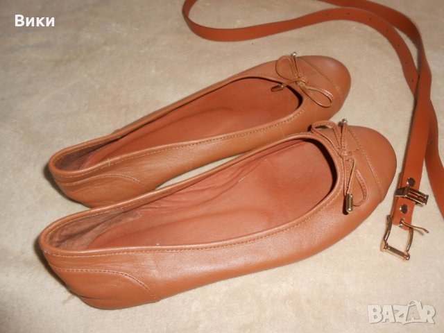 Кожени ниски обувки / балеринки Pieces, снимка 3 - Дамски ежедневни обувки - 26311768