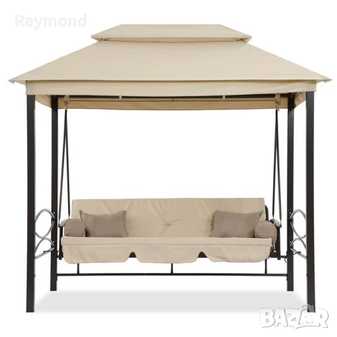 Луксозна градинска люлка Marbella с шатра и мрежа – трансформираща се в легло, снимка 17 - Градински мебели, декорация  - 51188226