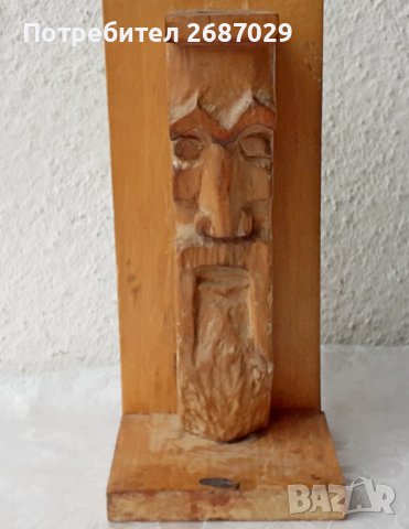 Голям стар дървен ограничител за книги, фигура, дърворезба Bookend, снимка 4 - Статуетки - 36611632