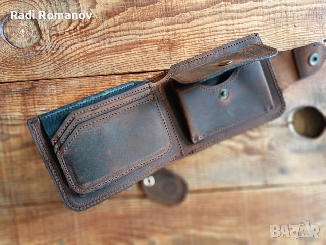 Мъжки кожен портфейл, естествена кожа, мъжки подарък., снимка 4 - Портфейли, портмонета - 41534350