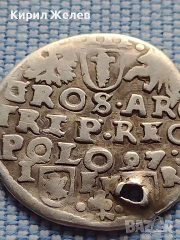Сребърна монета 3 гроша 1597г. Сигизмунд трети Респосполита Полша 26930, снимка 7 - Нумизматика и бонистика - 42944552