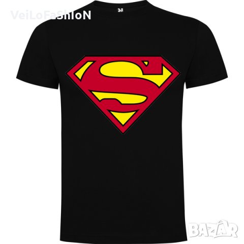 Нова мъжка тениска Супермен (SuperMan) в черен цвят