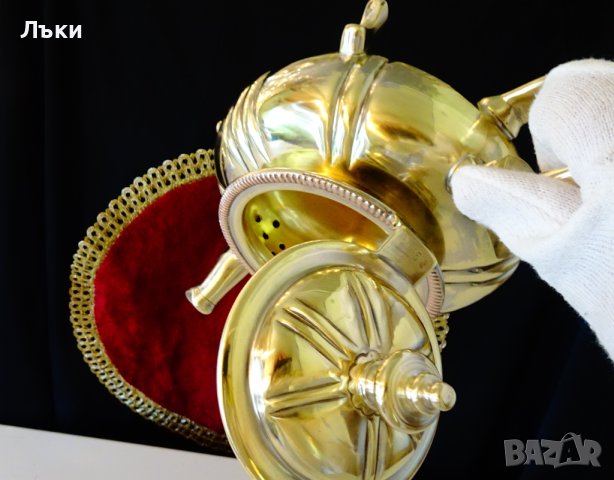 Марокански бронзов чайник,кана Royal. , снимка 10 - Антикварни и старинни предмети - 40388644