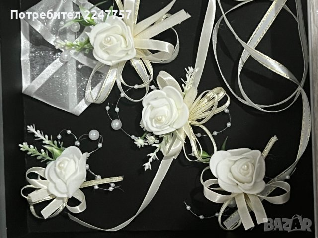 Бутониери с перли, снимка 3 - Сватбени аксесоари - 39467052
