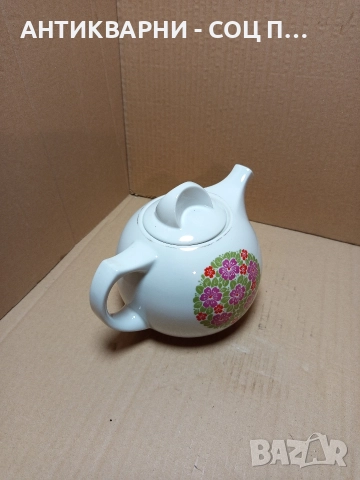 Стар Български Порцеланов Чайник. , снимка 3 - Антикварни и старинни предмети - 52930871