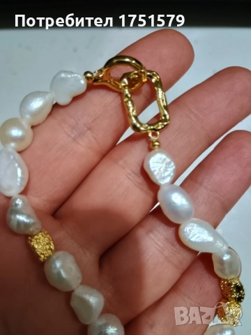 Нова гривна с естествени перли, снимка 3 - Гривни - 52145459