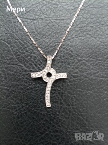 Сребърно колие 40 см., снимка 2 - Колиета, медальони, синджири - 38704189