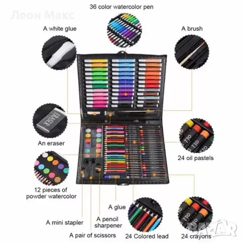 Детски комплект за рисуване 150 части занимателен , снимка 2 - Рисуване и оцветяване - 48202888