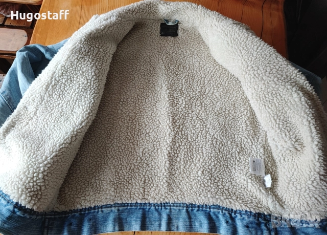 Оригинално G-star мъжко топло дънково яке с подплата L, снимка 5 - Якета - 52562103