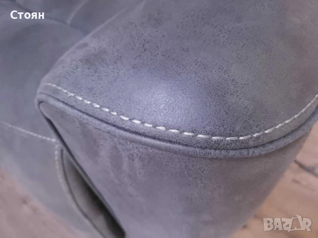 Тъмно сив диван от плат двойка с електрически релаксиращ механизъм, снимка 12 - Дивани и мека мебел - 51954978