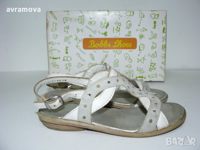 Bobbi Shoes сандали сиво/бяло кожа – 27 номер, снимка 6 - Детски сандали и чехли - 28723341