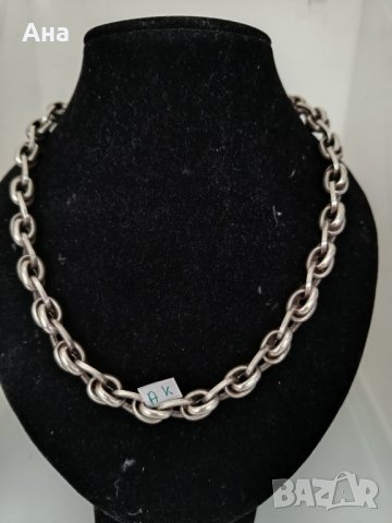 Масивен сребърен синджир БУКВА АК, снимка 1