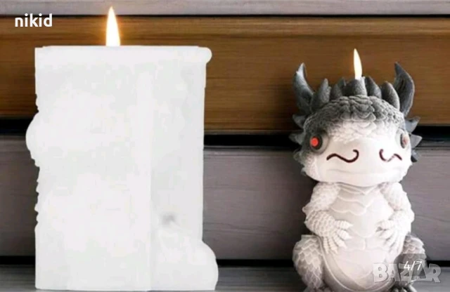 3d голям прав дракон силиконов молд форма фондан шоколад гипс смола свещ декор