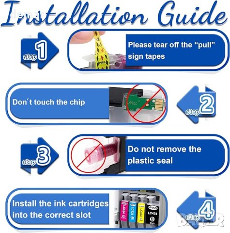 Касети с мастило Multipack Replacement съвместими за принтер Brother LC424, снимка 3 - Консумативи за принтери - 43440892