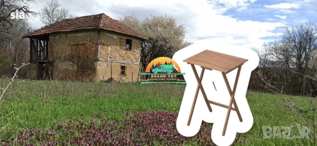 Сгъваема маса за пикник, палатка, къмпинг, Кафяв плот