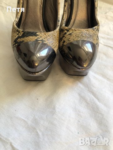 Rebbeca Miu Дамски змийски обувки с метален ток пирон, снимка 5 - Дамски елегантни обувки - 32814659