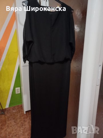 Черна официална рокля с пришито болеро от воал. Размер L, XL., снимка 3 - Рокли - 40522748