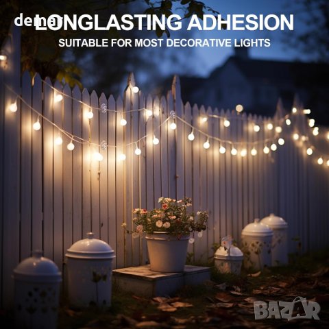 Кукички за външни светлини, щипки с водоустойчиво лепило - 40 бр., снимка 3 - Други - 43976323